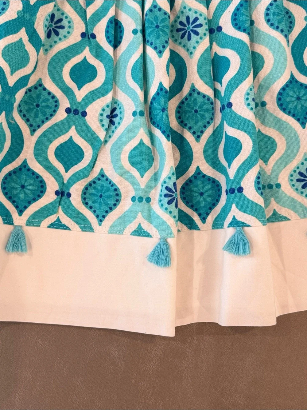 Gymboree Girls Size 5 Dress NWT Linen Cotton Aqua Blue Tassel Summer